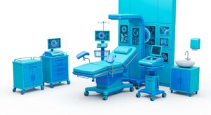 안전한 분만 병원 환경을 형상화한 3D 메디컬 일러스트