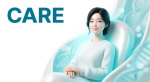 진료 후 평온한 표정으로 휴식을 취하는 여성